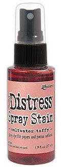 Tim Holtz Ranger Saltwater Taffy Distress Oxide Spray & Stain Spray with Carnora Amber Bottle - Perfect for DIY Crafts, Mixed Media Art & Scrapbooking Projects