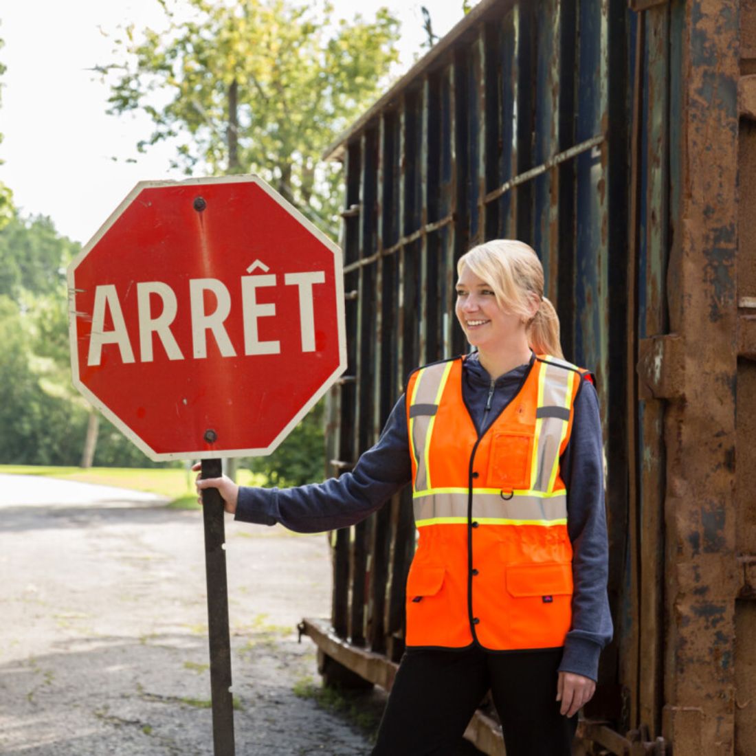 P&F Women's High Visibility Safety Vest PF760 - Reflective Orange Work Vest for Construction, Roadside & Night Safety | OSHA Compliant