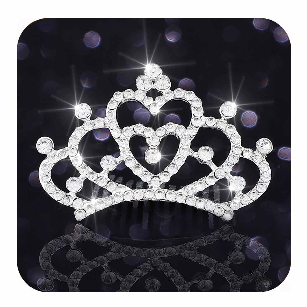 Kilshye Silver Rhinestone Princess Tiara Hair Comb - Elegant Crown Headband for Women | Perfect for Prom, Weddings, Pageants & Special Occasions