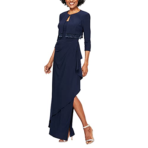 Alex Evenings Women's Empire Waist Bolero Jacket Dress - Formal Evening Gown for Weddings, Parties & Special Occasions (Petite & Regular Sizes)