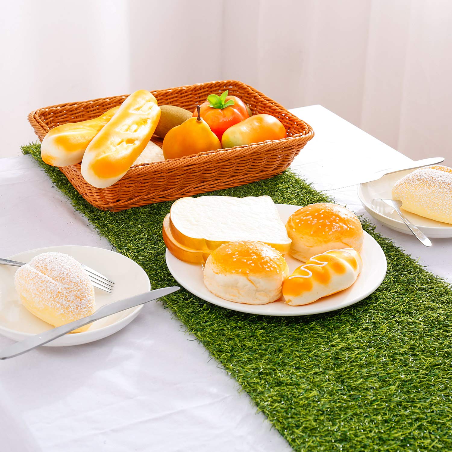 Farochy Artificial Grass Table Runner - 14x120 Inch Synthetic Grass Table Decor for Wedding, Birthday Party, Banquet, Baby Shower - Perfect for Indoor/Outdoor Events, Table Centerpieces & Photo Backdrops
