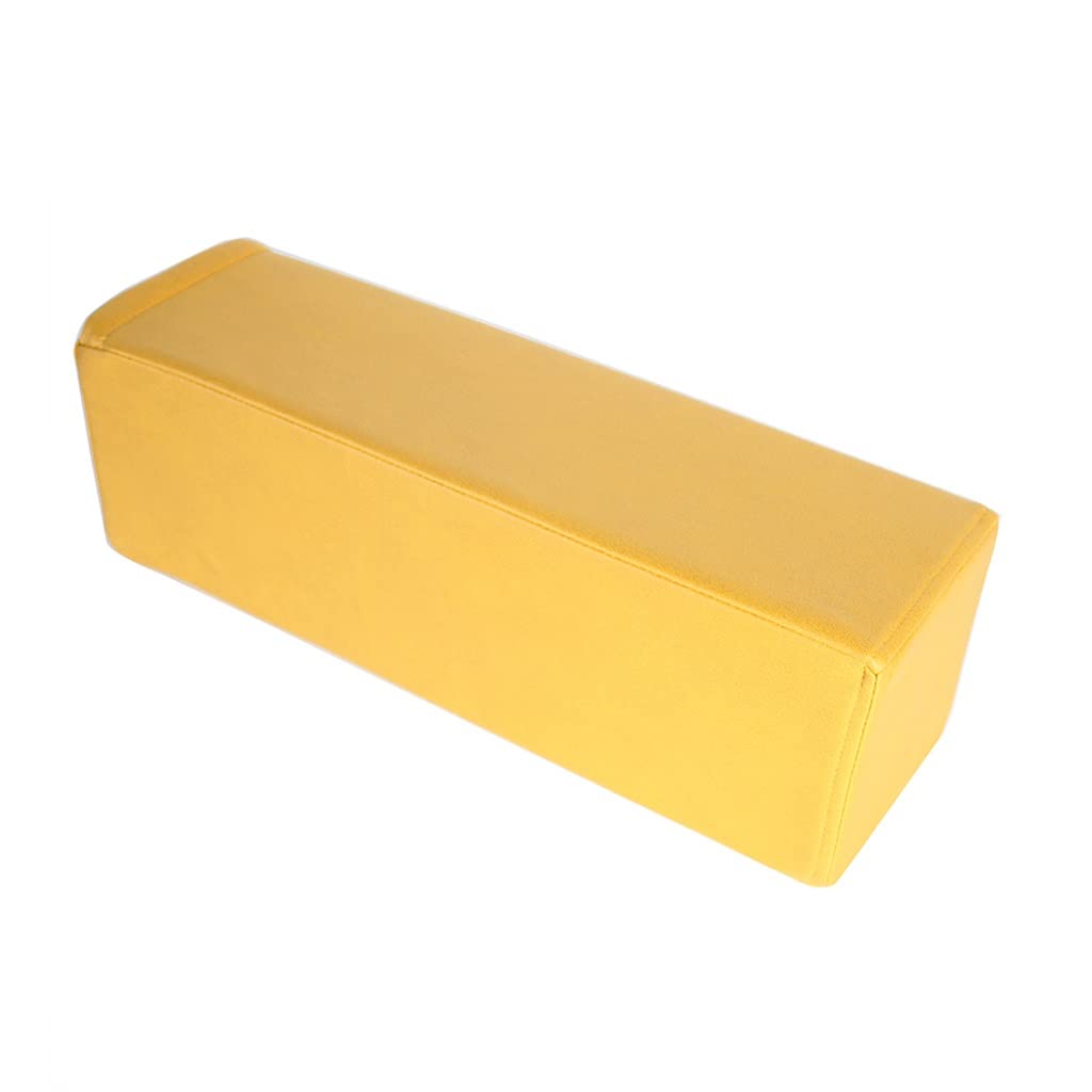 Soft Wedge Pillow for Bed & Sofa - 10x10x50cm Headboard Gap Filler Cushion, Mattress Support Bolster (Yellow) - Perfect for Bedroom, Living Room & Home Decor