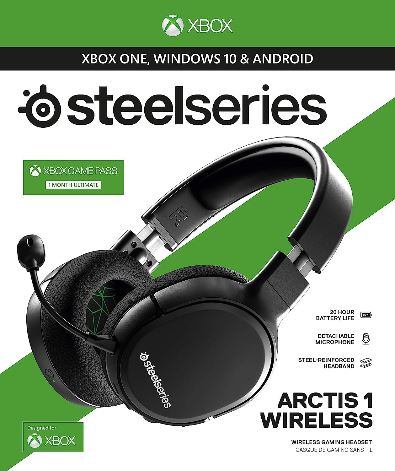 SteelSeries Arctis 1 Wireless Gaming Headset for Xbox - Lightweight Comfort & Lag-Free Audio for Xbox Series X/S, PC & Mobile Gaming