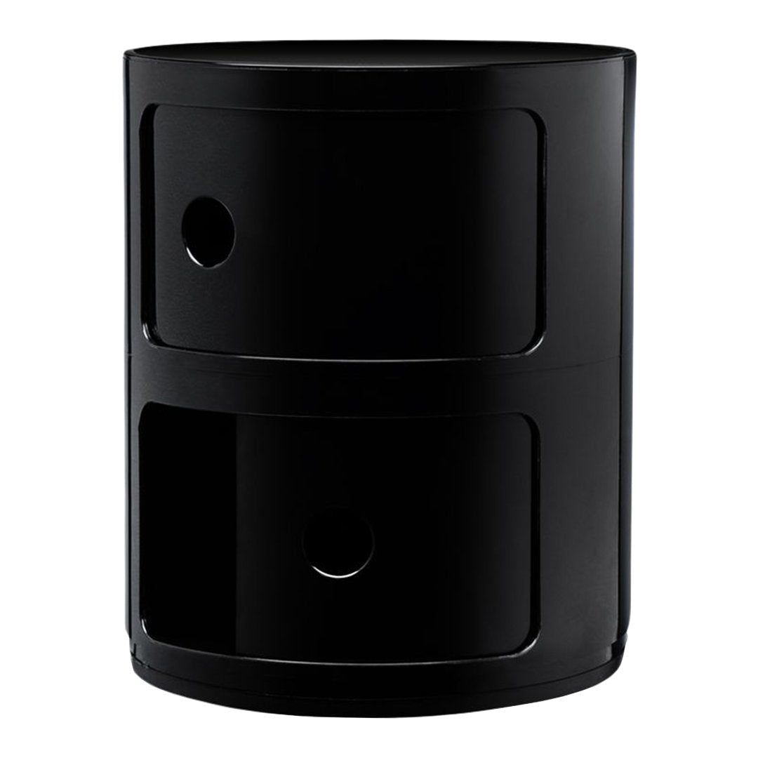 Componibili Round 2-Door Storage Tower - Modern Modular Cabinet for Bedroom, Living Room & Office Organization