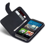 HTC One M9 Wallet Case - Premium Black Leather Phone Cover with Card Slots | Perfect for Business, Travel & Daily Use