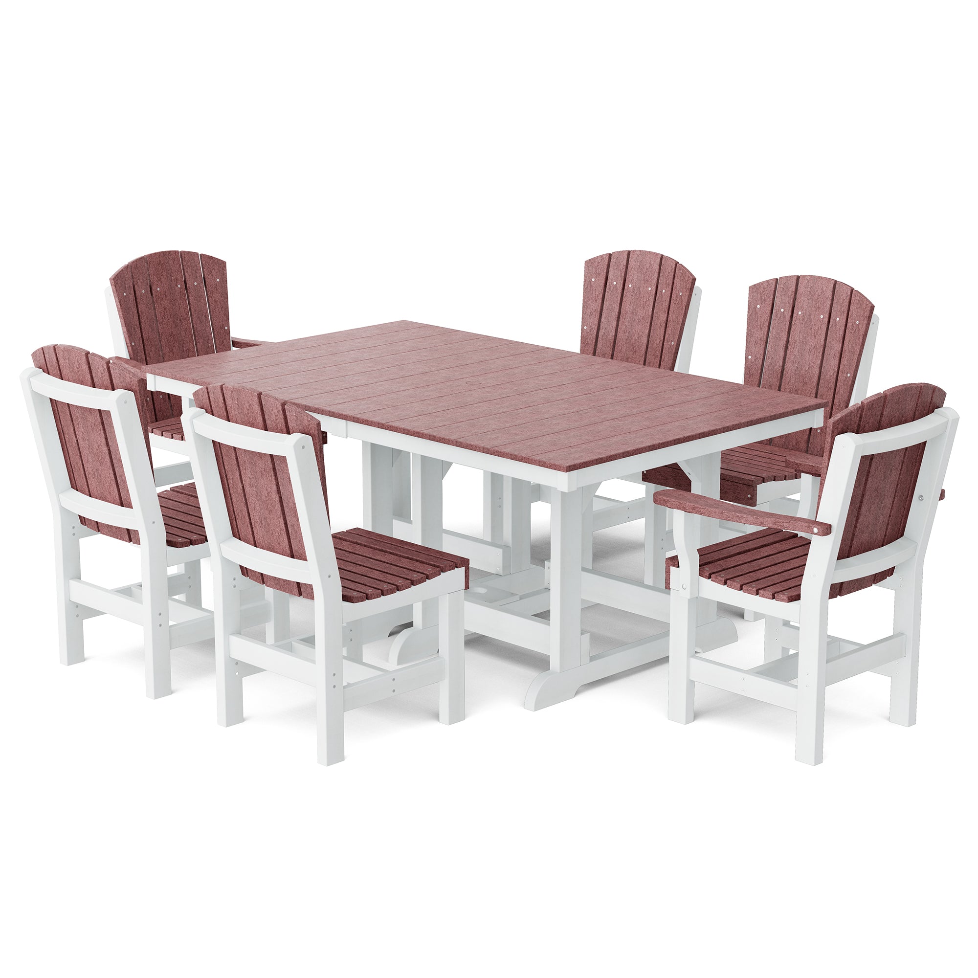 Heritage 7-Piece 44x72 Inch Dining Table Set with Chairs - Perfect for Family Gatherings, Dinner Parties & Outdoor Entertaining