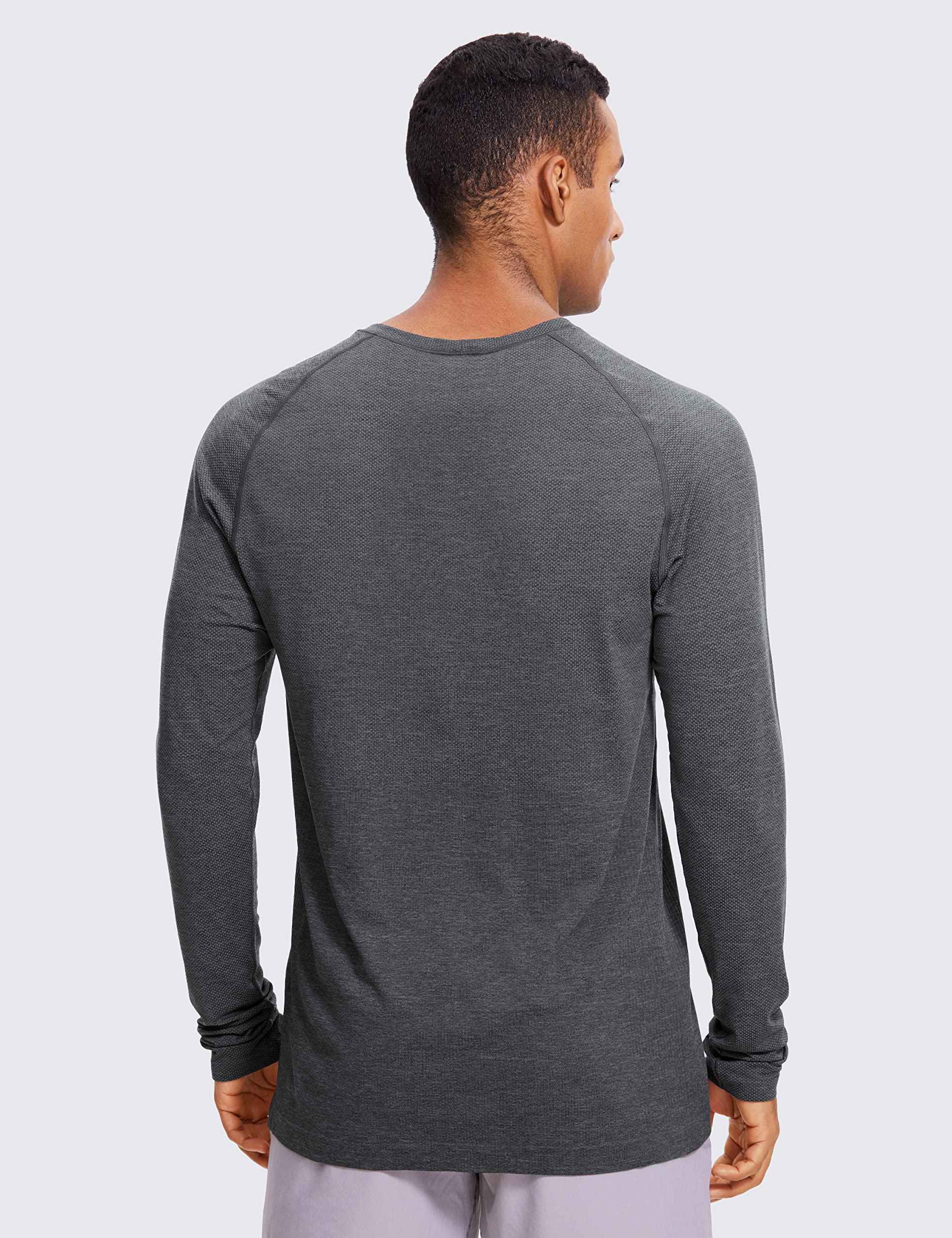 CRZ YOGA Men's Seamless Long Sleeve Workout Shirt - Moisture Wicking, Breathable Athletic Tee for Running, Gym & Training | Comfortable Performance Top for Yoga, Fitness & Active Lifestyle