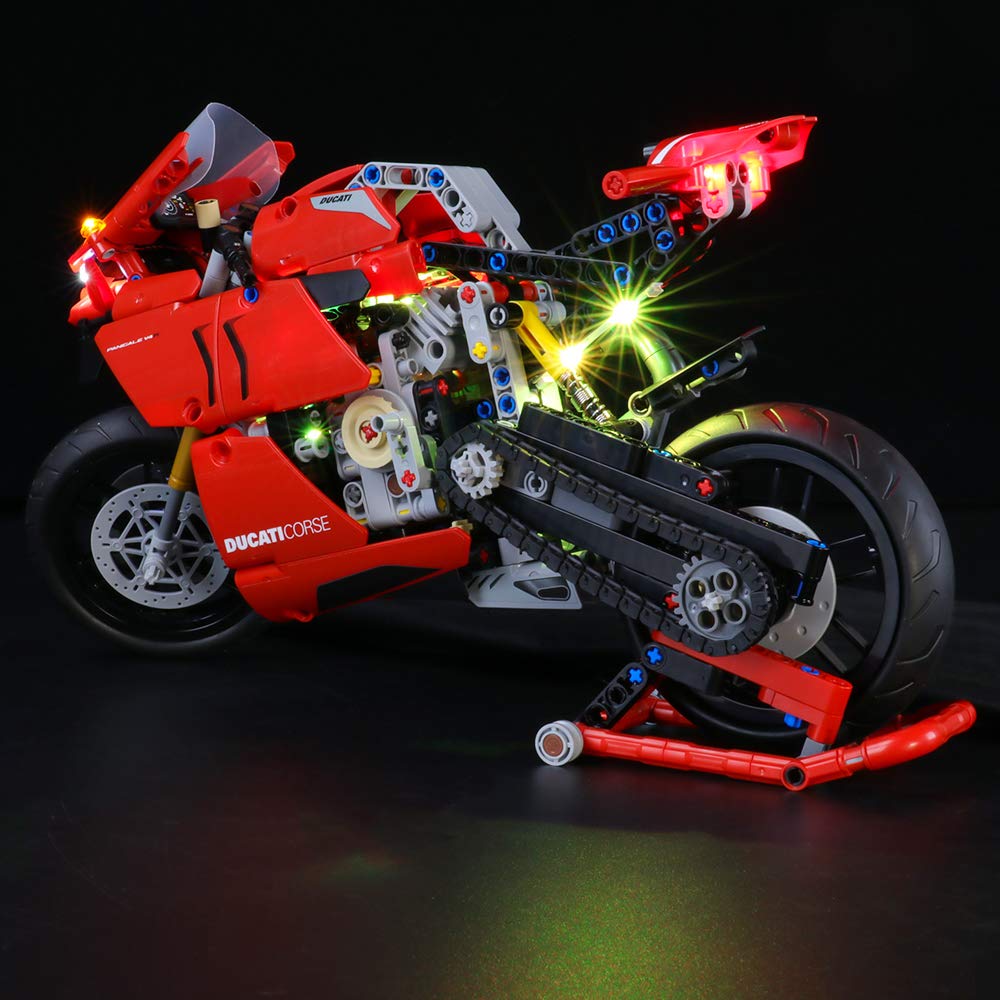 BRIKSMAX LED Light Kit for Lego Ducati Panigale V4 R Technic Model 42107 - Remote Control Version (Building Model Not Included) - Perfect for Motorcycle Enthusiasts & Night Display