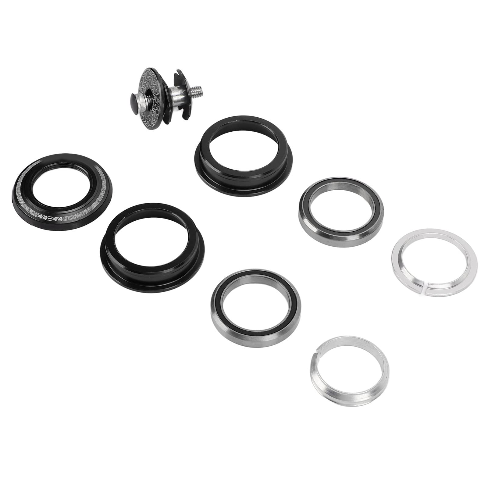 POCREATION 44mm Front Fork Headset - Lightweight & High Strength Bicycle Headset, Easy to Install DIY Bike Parts (Black) - Perfect for Road Bikes, Mountain Bikes & Cycling Upgrades