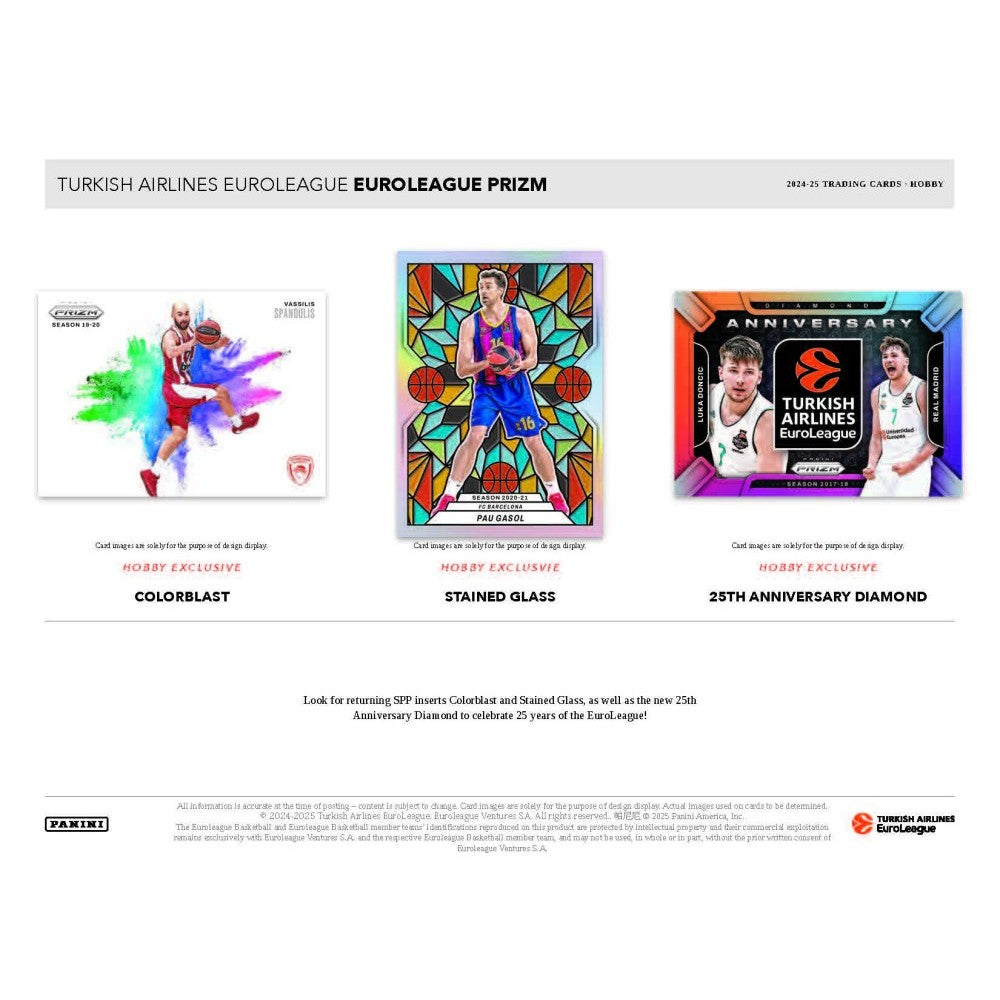 2024-25 Panini Turkish Airlines Euroleague Prizm Basketball Hobby Box - Limited Edition Collectors Cards for NBA Fans & Sports Memorabilia Enthusiasts - Perfect for Trading, Investing and Displaying in Your Collection