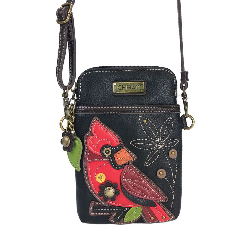 Chala Cardinal Cellphone Crossbody Handbag for Women - Convertible Strap Bird Lover Gift, Perfect for Travel, Shopping & Everyday Use
