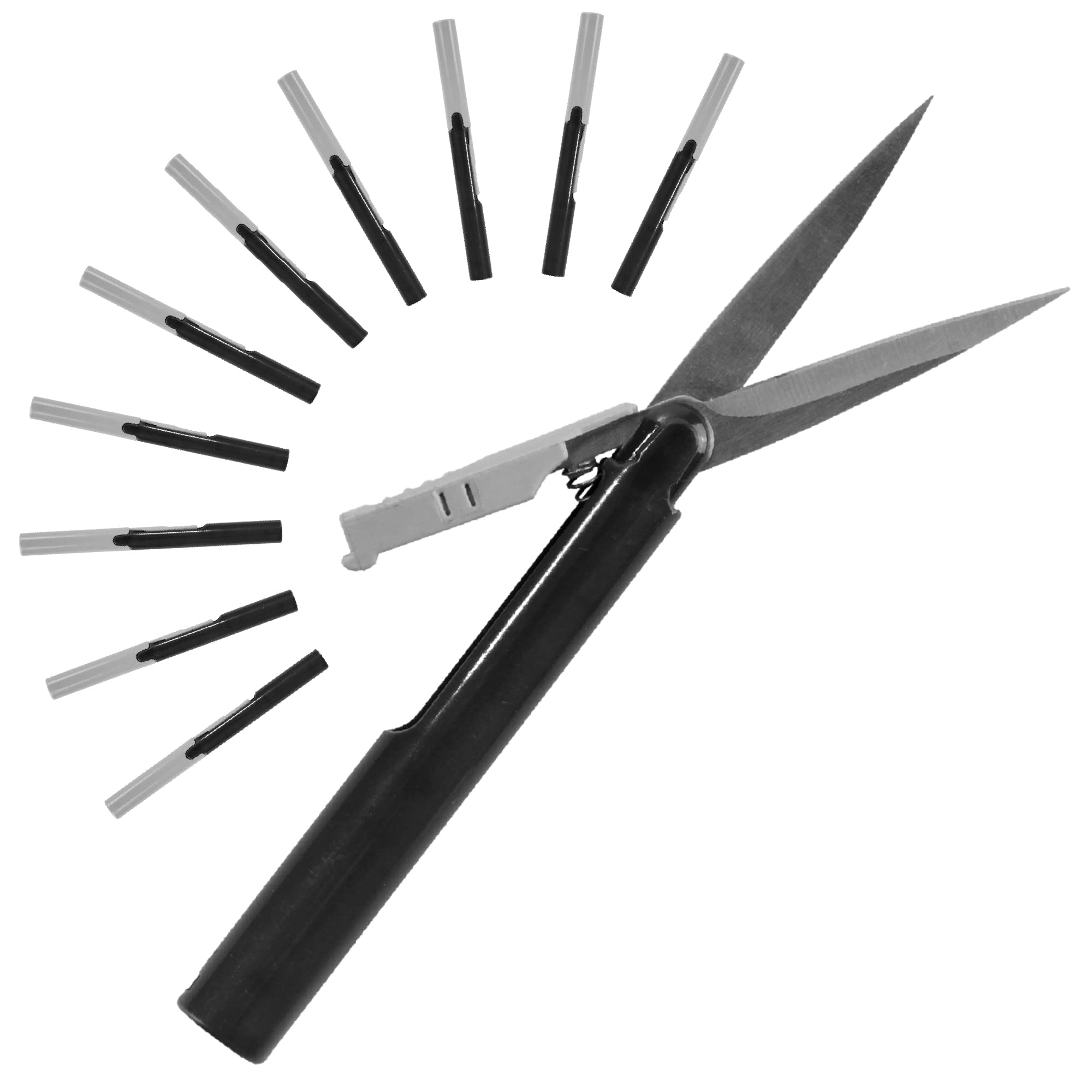 JubileeYarn Penblade Pen-Style Portable Travel Scissors - 10 Pack Charcoal - Compact & Lightweight for Knitting, Sewing, Crafts & Office Use