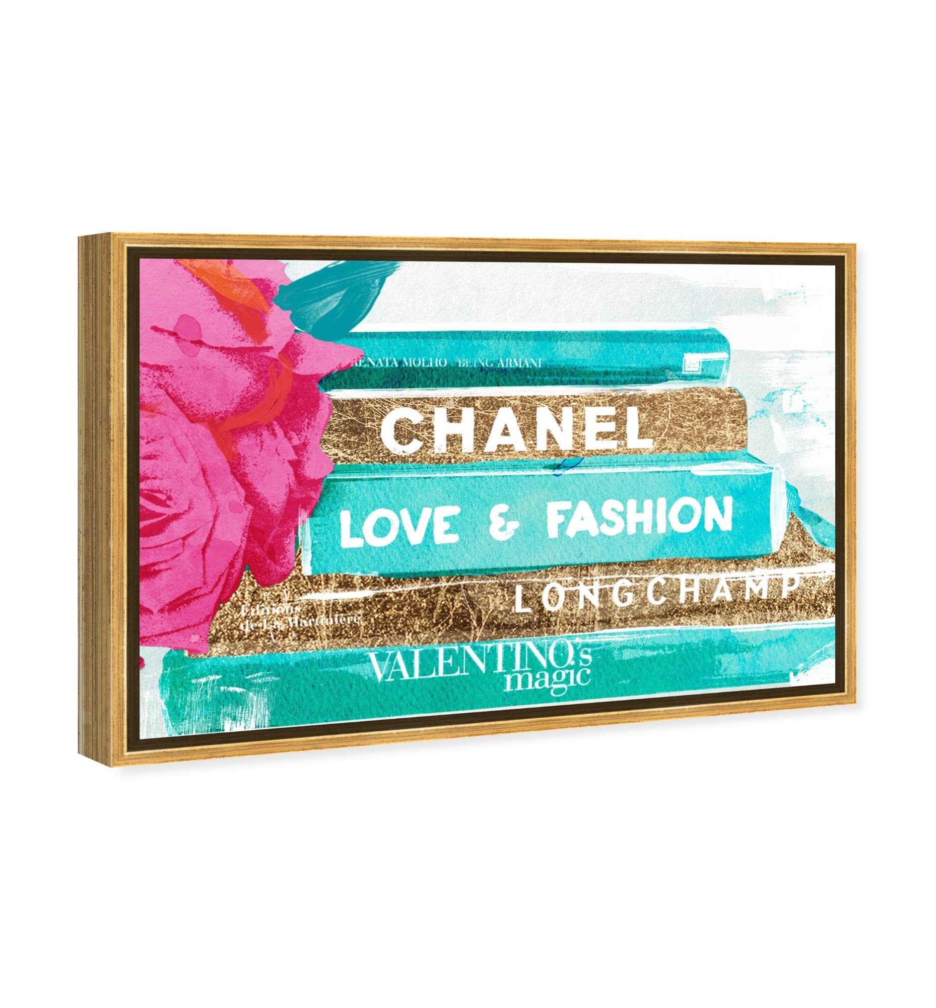 Oliver Gal Artist Co. 'Ideals of Style' Framed Wall Art - 15x10 Inch Fashion & Glam Canvas Prints in Blue & Gold - Perfect for Home Décor, Office & Gift Giving