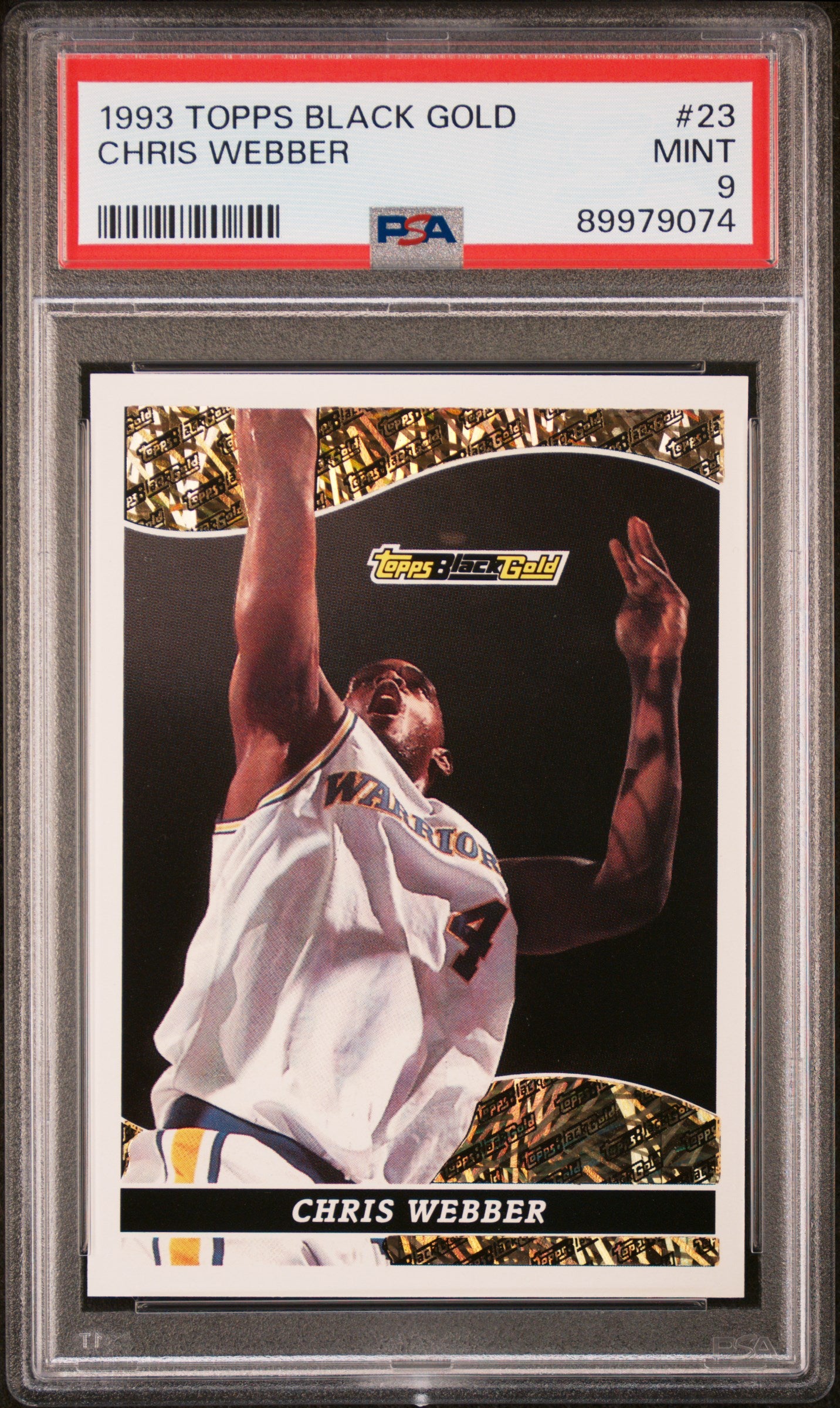 1993 Topps Black Gold Chris Webber #23 PSA 9 Rookie Basketball Card - Perfect for Collectors & Sports Memorabilia Displays