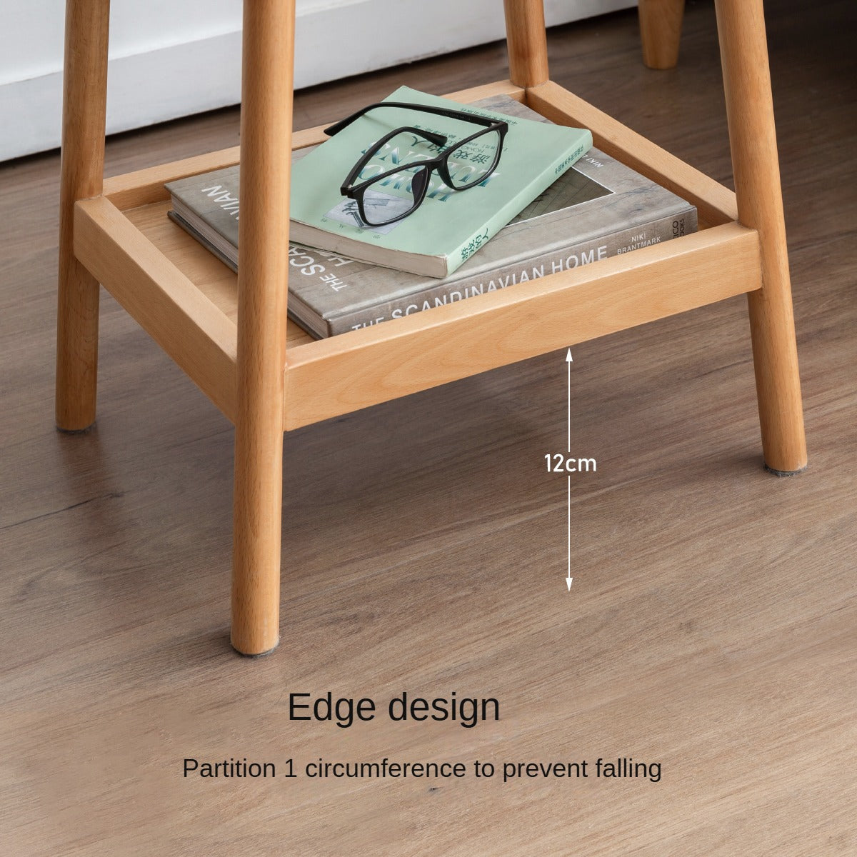 Solid Beech Wood Small Square Coffee Table - Modern Minimalist Side Table for Living Room, Bedroom, or Office - Perfect for Coffee, Books, and Decor