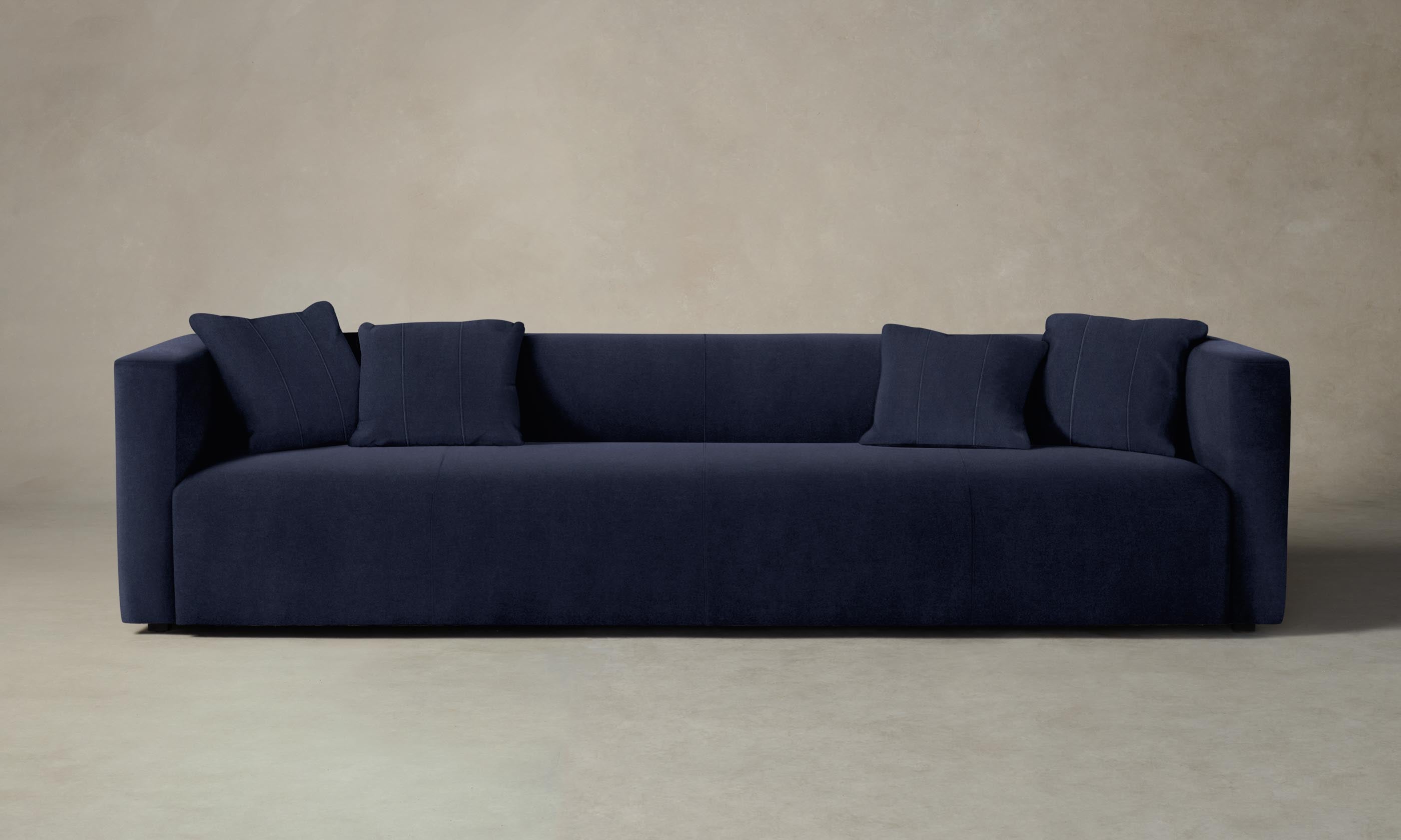 The Breuer Sofa - Modern Performance Velvet Upholstery in Midnight Blue | Perfect for Living Room, Lounge & Office Decor