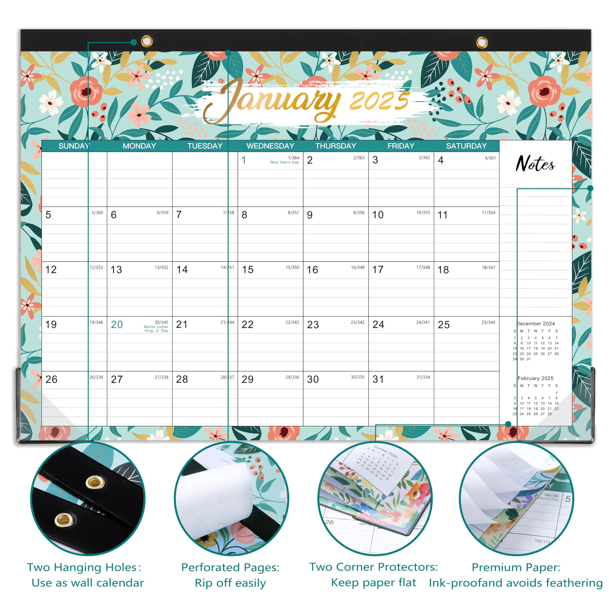 2024-2025 Academic Planner Calendar (July 2024 - December 2025) | 18-Month Large Desk Calendar 17