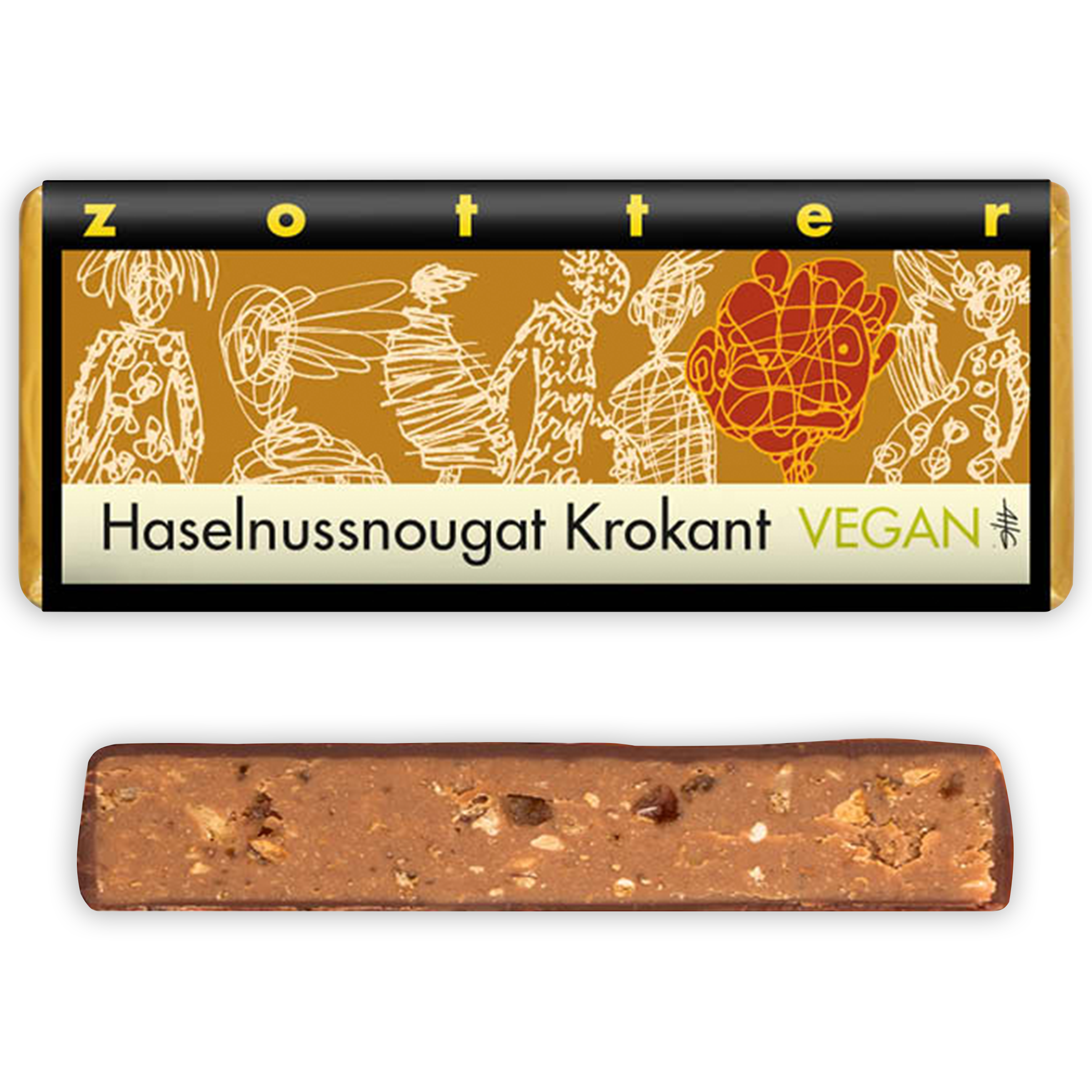 Zotter 70% Hazelnut Brittle Filled Chocolate Bar - Perfect for Gifts, Desserts & Snacking
