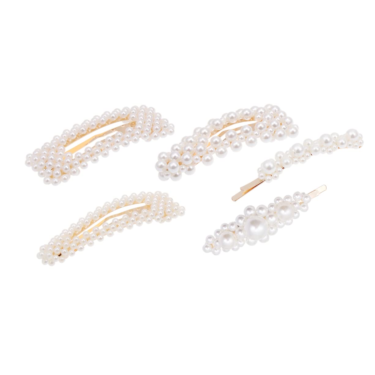 BELLIFFY 5-Piece Set Women's Decorative Hair Clips - Pearl Bobby Pins, Duck Barrettes & Chic Hairpins for Girls & Women | Perfect for Weddings, Parties & Everyday Styling
