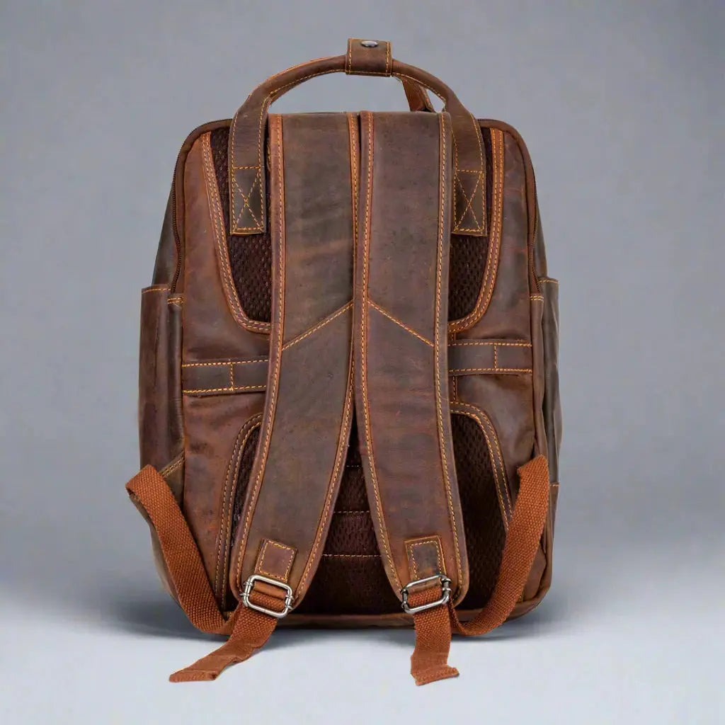 Premium Greenwood Leather Backpack with Reinforced Laptop & Tablet Compartments - Durable Travel & Business Backpack for Men & Women | Perfect for Work, Commute & College