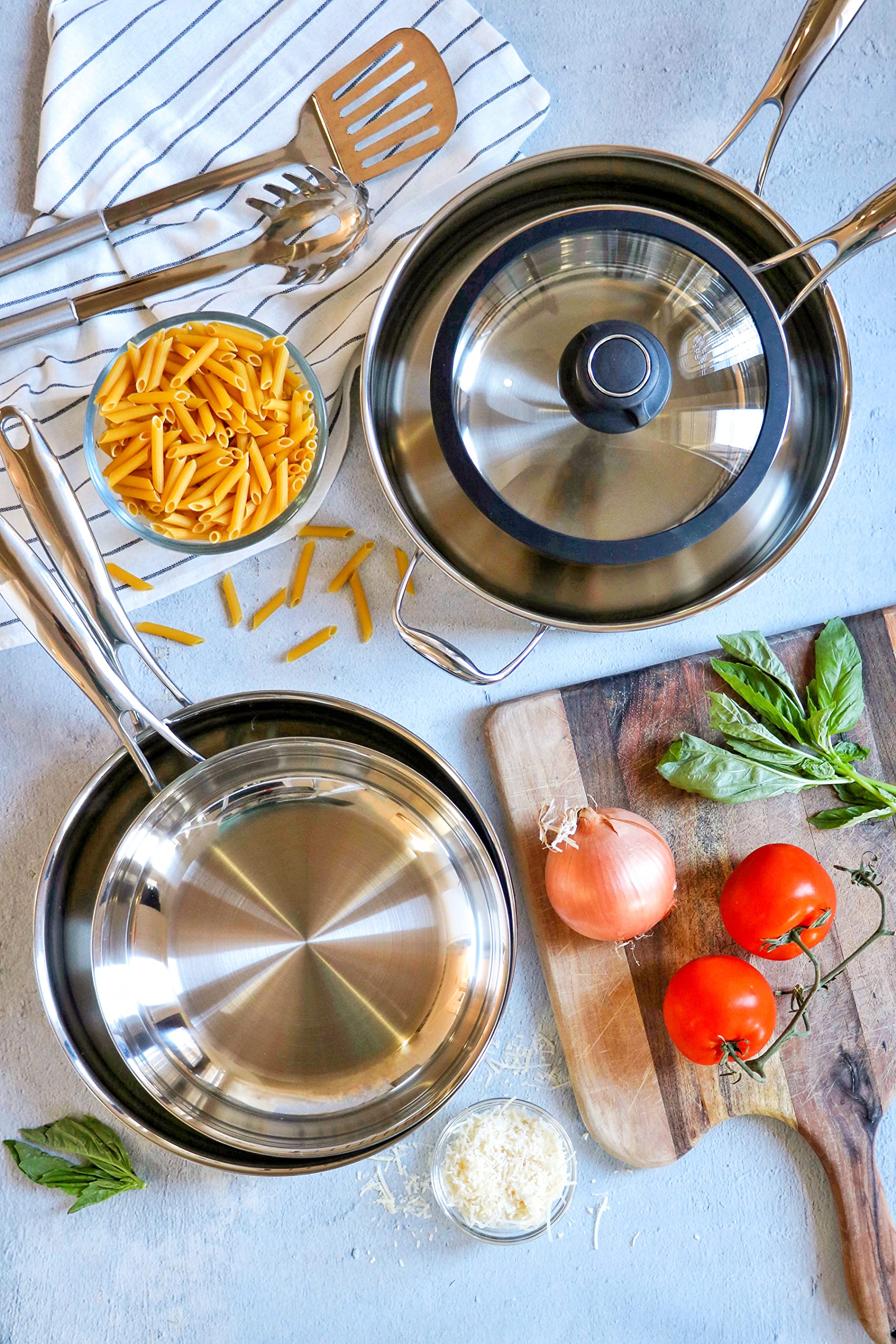 Premium 7-Piece Black Cube Stainless Steel Cookware Set - Nonstick Pots & Pans for Induction, Gas & Electric Stoves - Perfect for Home Cooking, Professional Chefs & Restaurant Use