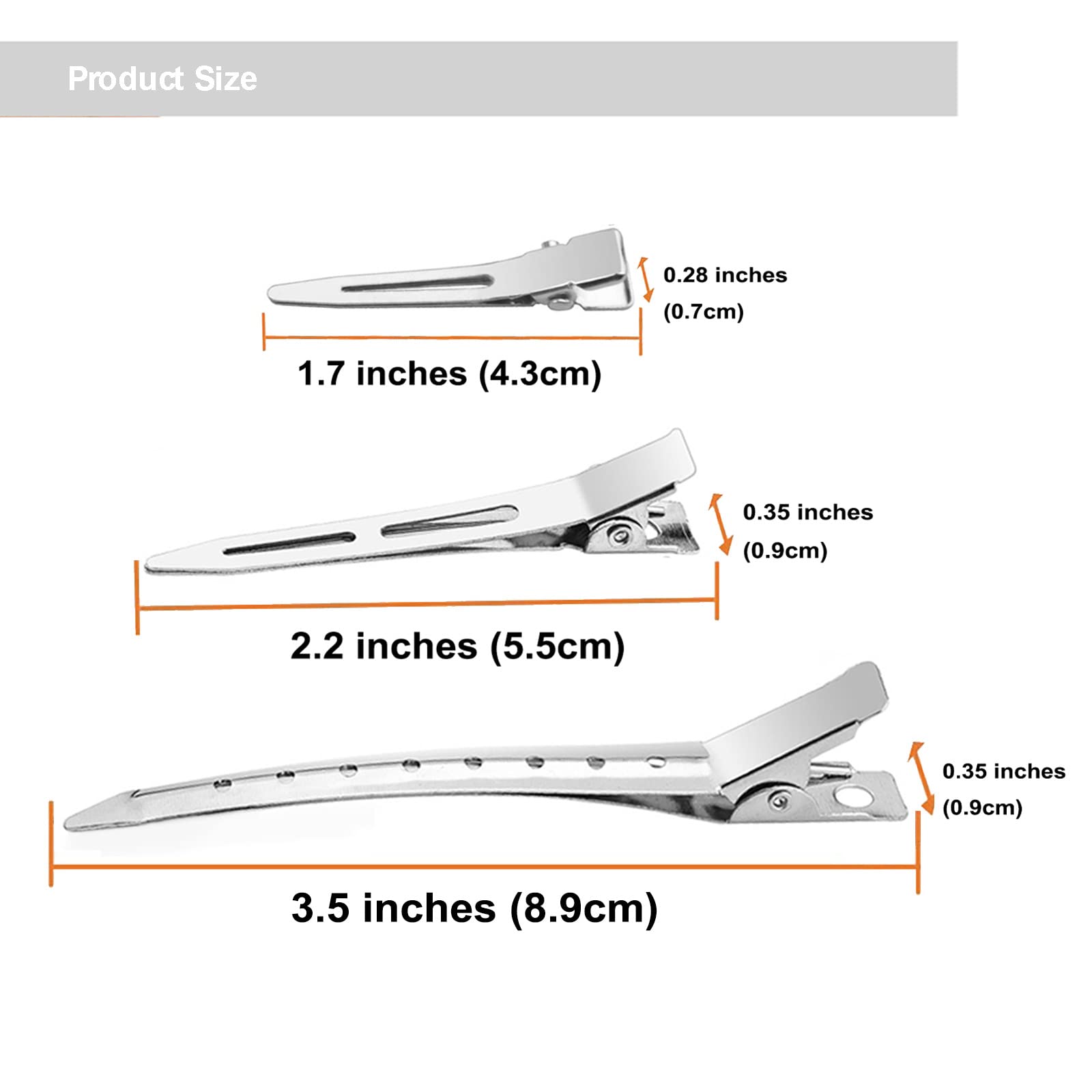 40 Pcs Silver Metal Duck Billed Hair Clips for Women - Alligator Curl Clips for Hair Styling, Sectioning & Rollers - Salon Quality Hair Accessories with Storage Case - Perfect for DIY Hairstyles, Long Hair Care & Professional Salon Use
