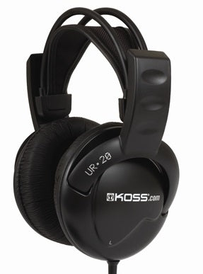 KOSS UR20 Collapsible Stereo DJ Headphones - Professional Over-Ear Headphones with Noise Isolation for DJing, Music Production & Gaming - Perfect for Studio, Home & Travel Use