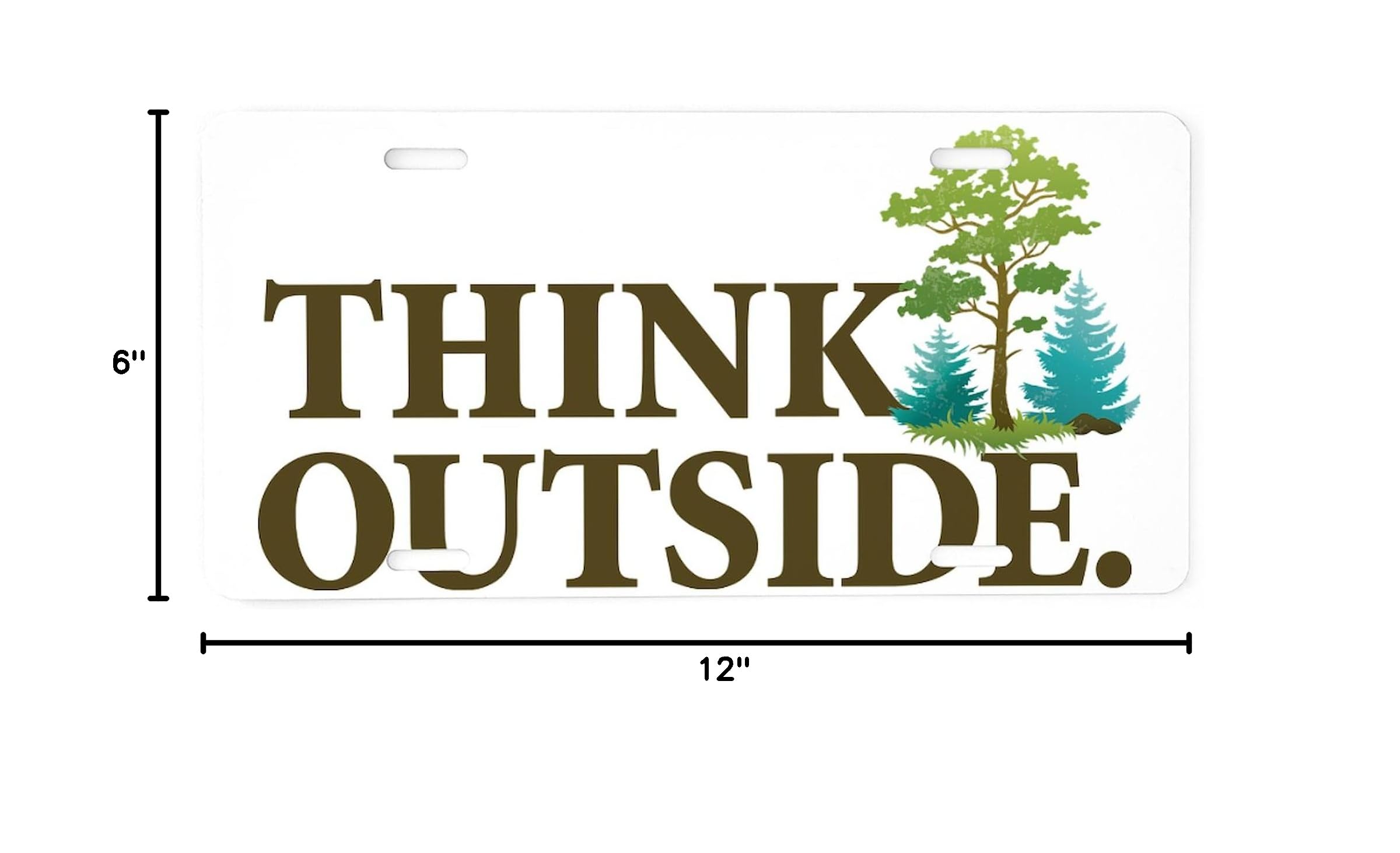 Think Outside Aluminum License Plate - Custom Front Vanity Tag for Cars & Trucks - Perfect for Personalization & Unique Style on the Road