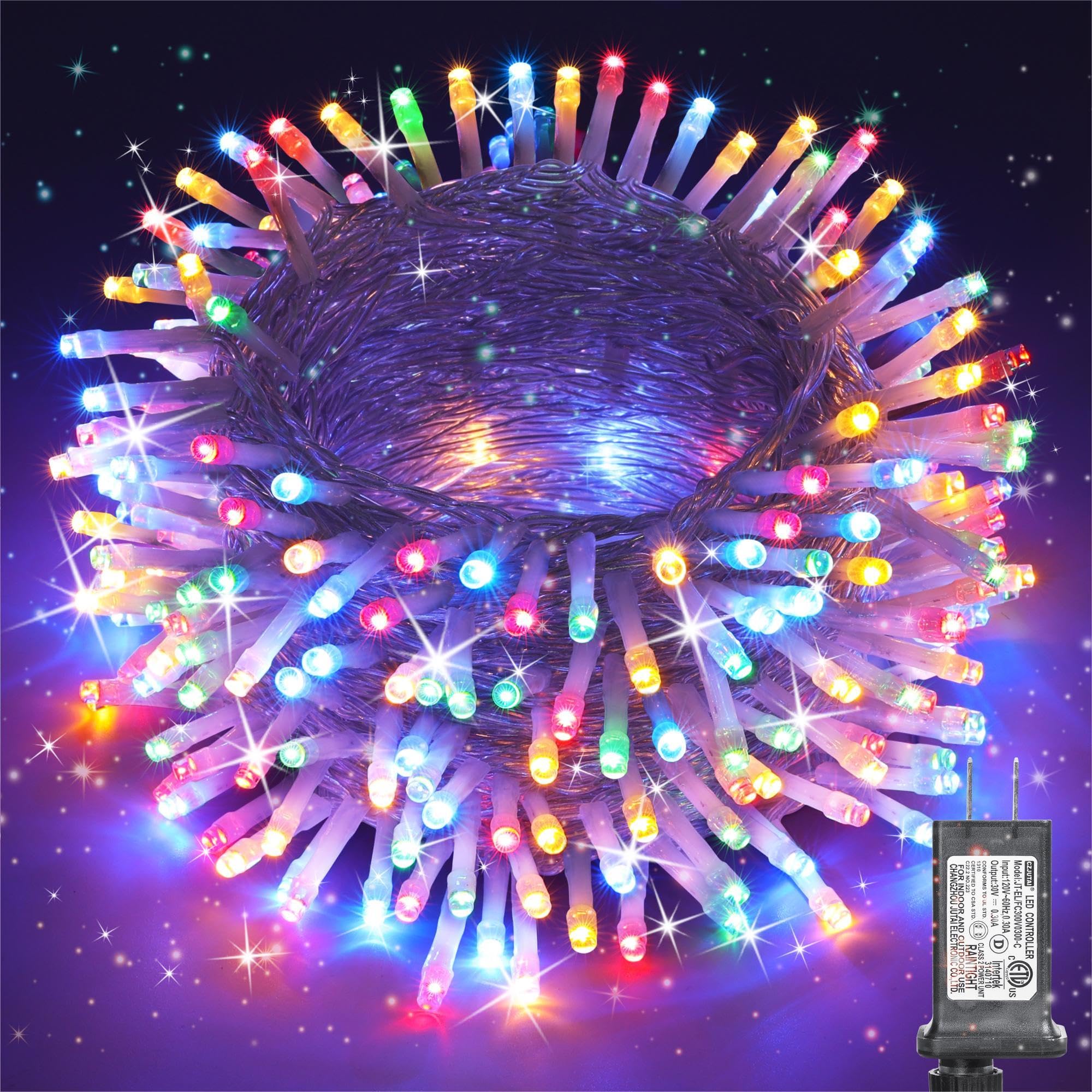 200 LED String Lights 75 Ft Multicolor - Connectable Fairy Lights with 8 Modes & Timer, Waterproof Outdoor Christmas Lights for Holiday Decorations, Xmas Tree, Garden, Patio, Party, Bedroom, Wedding (Perfect for Indoor/Outdoor Festive Lighting)