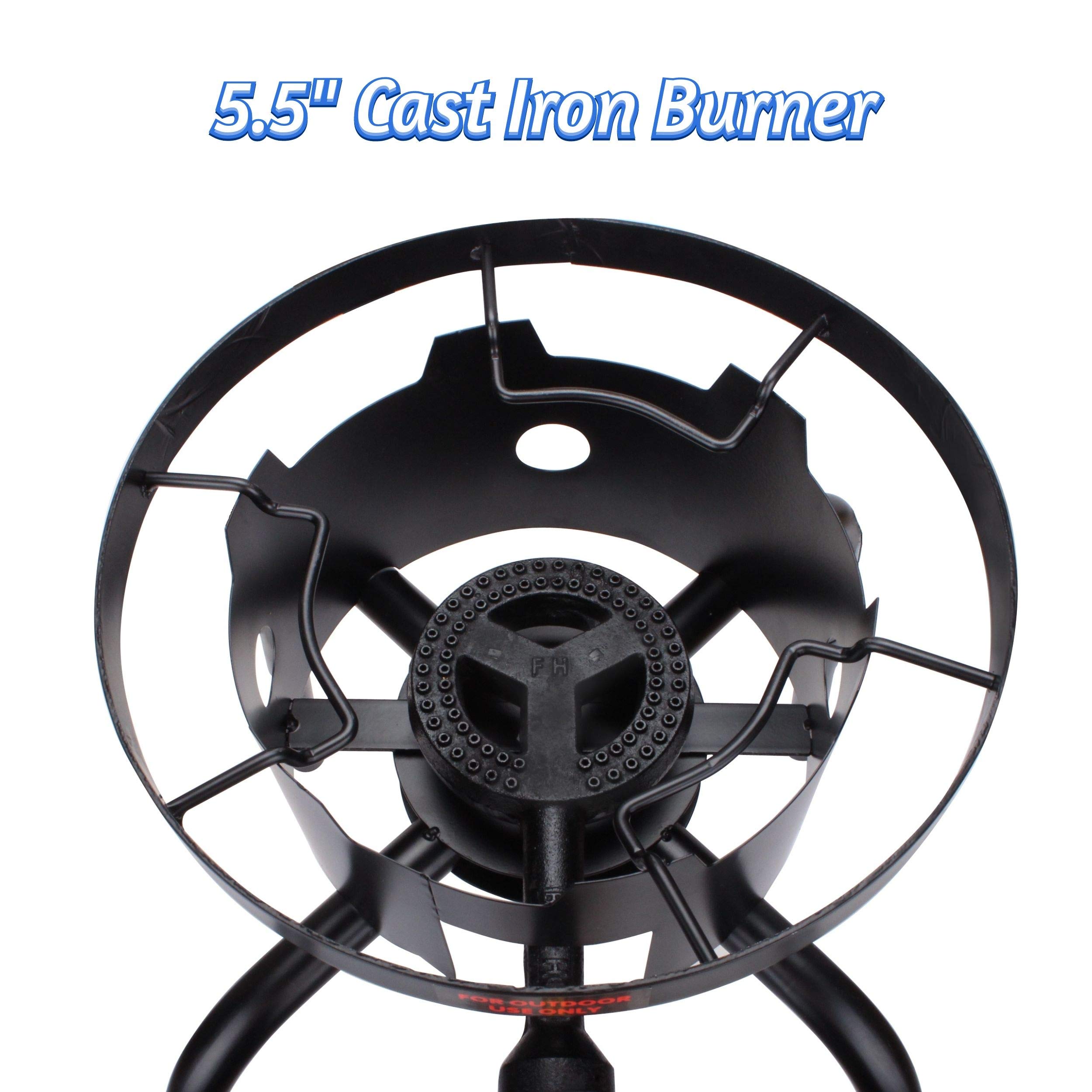 High-Powered 65,000 BTU Cast Iron Propane Burner - 15