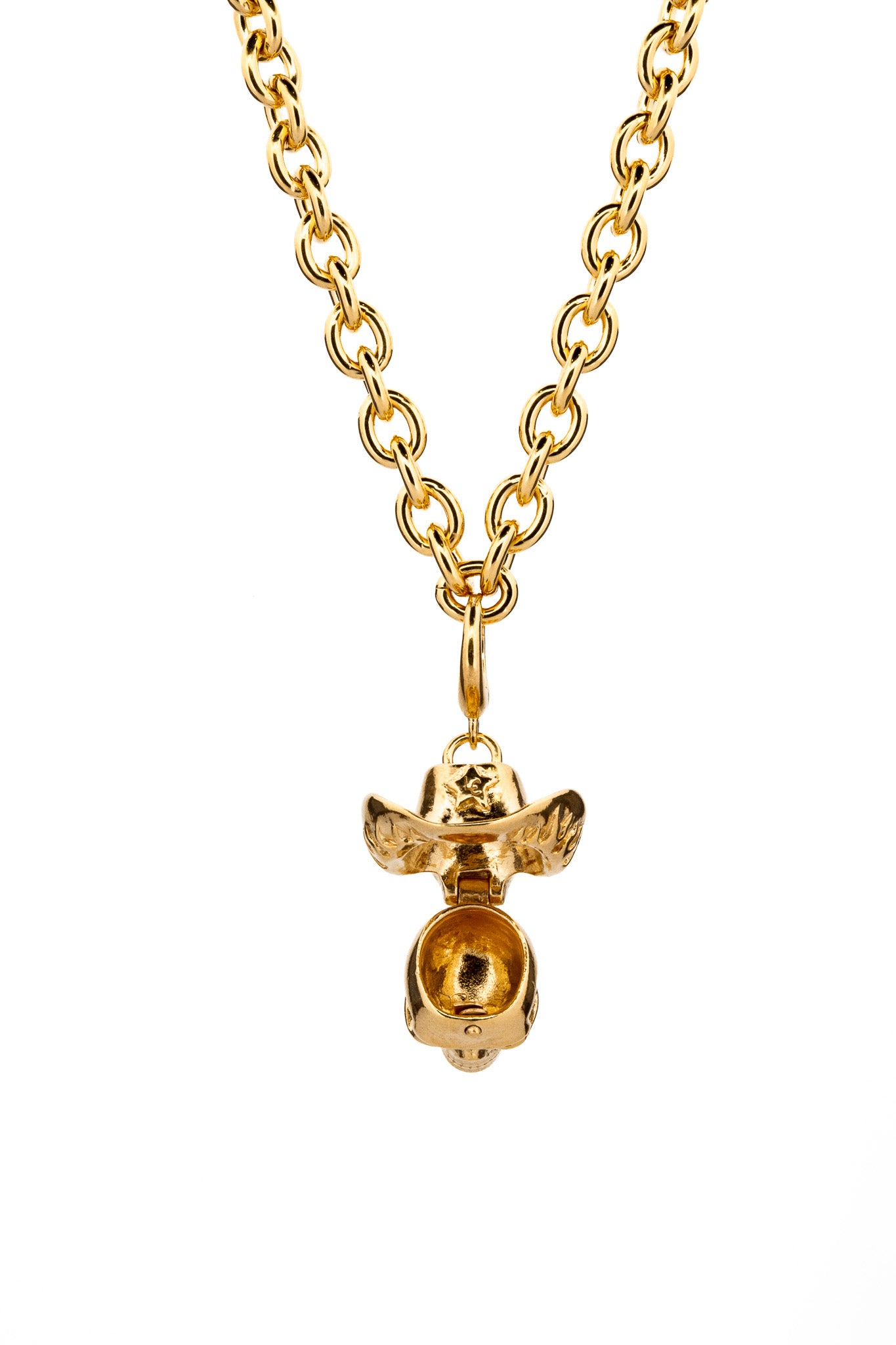 Vintage Cowboy Locket Necklace - 14K Gold Western Jewelry for Women & Men - Perfect for Country Music Festivals, Rodeos & Western Style Outfits