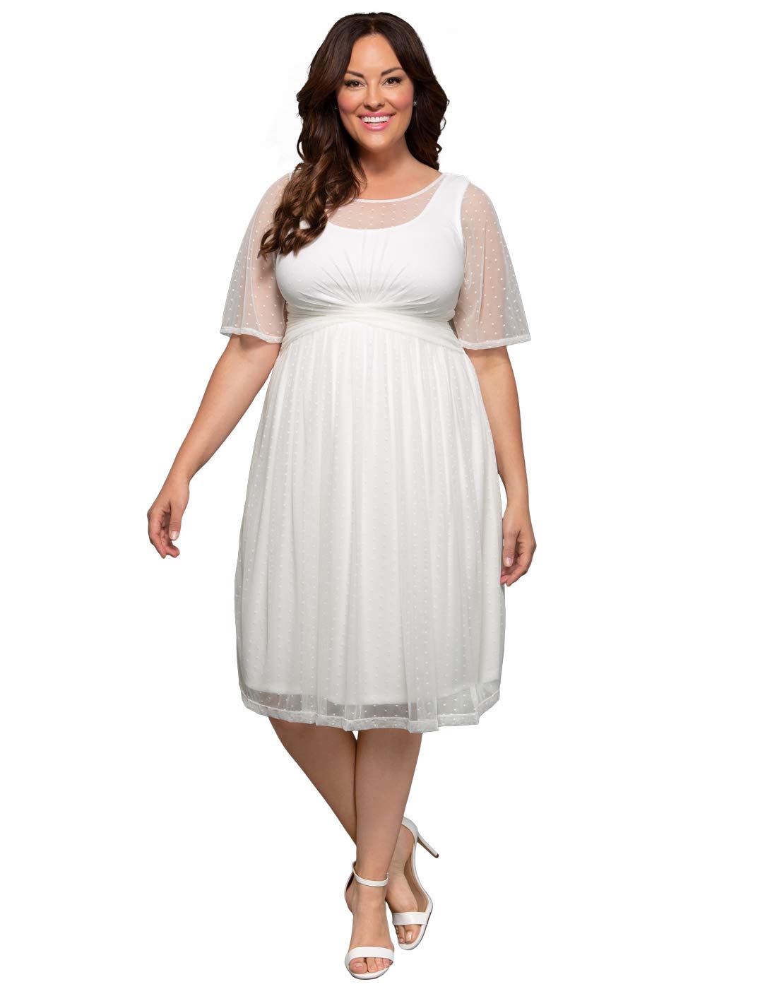 Kiyonna Women's Plus Size Stars A-line Wedding Dress for Brides - Elegant Formal Gown for Beach, Church & Destination Weddings