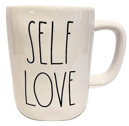 Rae Dunn SELF LOVE Ceramic Coffee Mug - Inspirational Gift for Women, Best Friend, Coworker - Perfect for Tea, Hot Chocolate, Office & Home Use