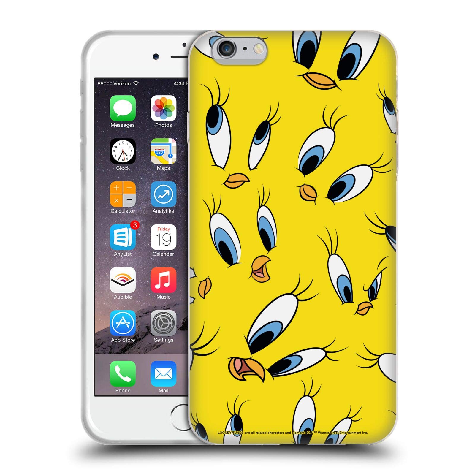 Officially Licensed Looney Tunes Tweety Soft Gel Case for Apple iPhone 6 Plus/6s Plus - Cute Cartoon Phone Cover for Daily Use & Gift Giving
