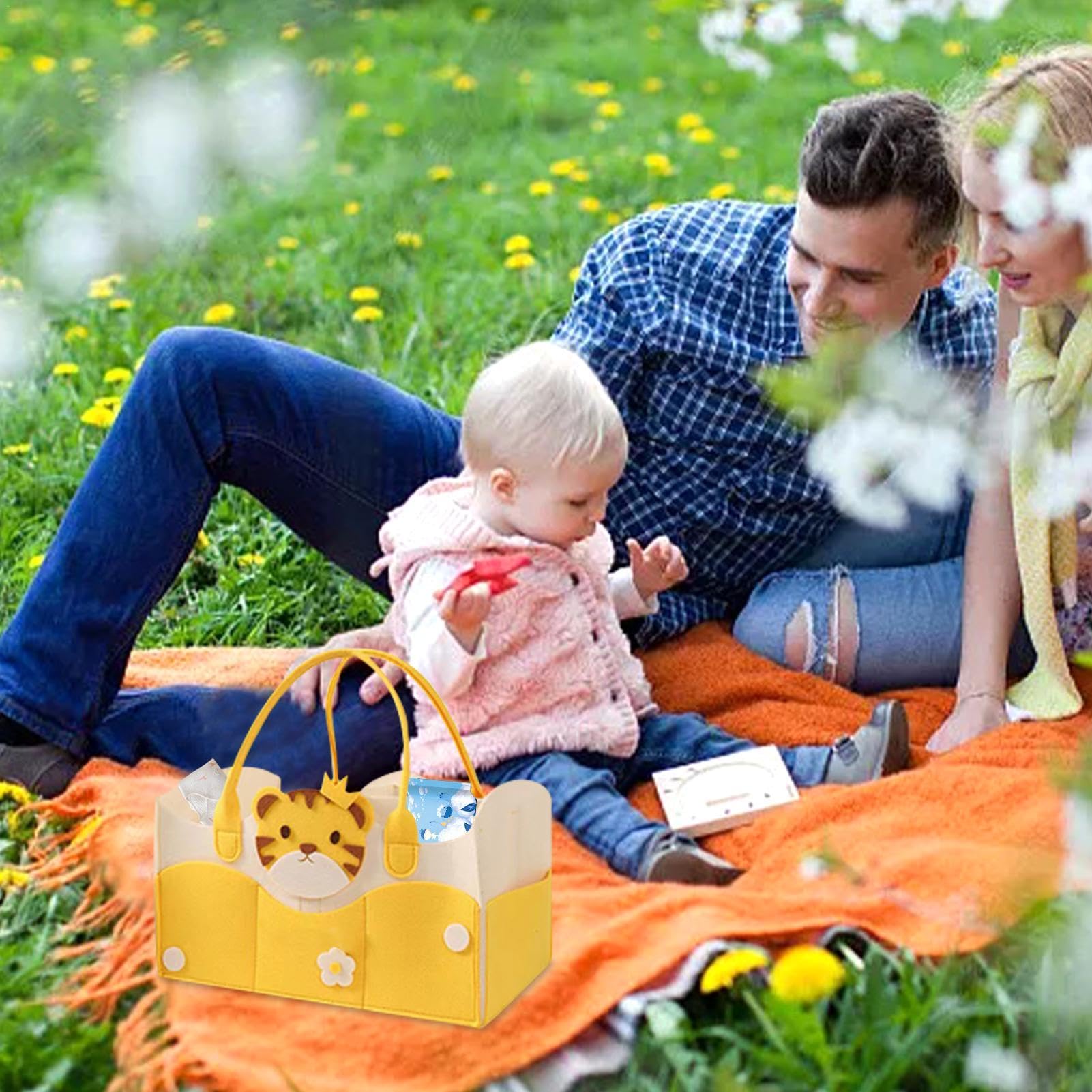 Stylish Large Travel Diaper Tote Bag with Smart Divided Design for Organization - Perfect for Baby Essentials, Parenting Outings & Family Travel