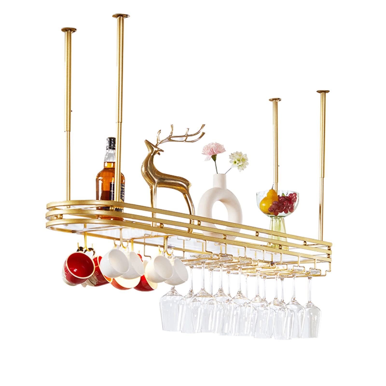 Adjustable Height Ceiling Wine Glass Rack - 31