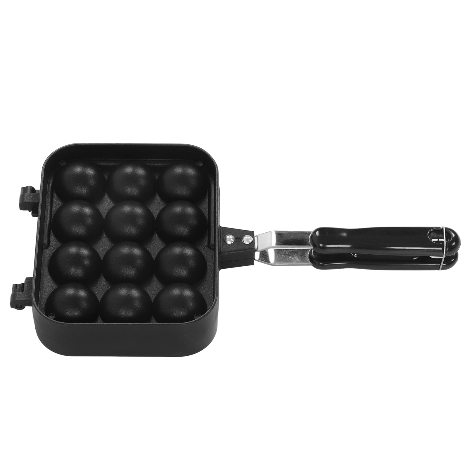 Non-Stick Takoyaki Maker with Heat-Resistant Handle - Even Heating Japanese Octopus Ball Grill Pan for Home Kitchen | Perfect for Parties, Snacks & Asian Cuisine Cooking