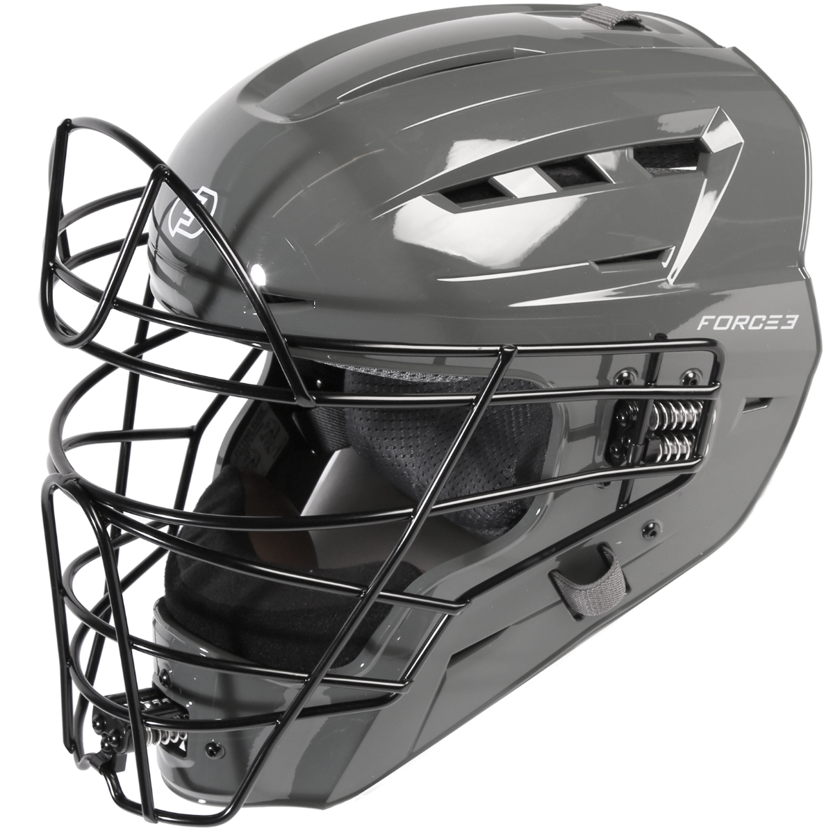FORCE3 XS3® PRO Catchers Helmet - NOCSAE Certified Gloss Finish Baseball Catcher's Mask for Youth & Adult Players - Perfect for Games, Training & Safety Protection