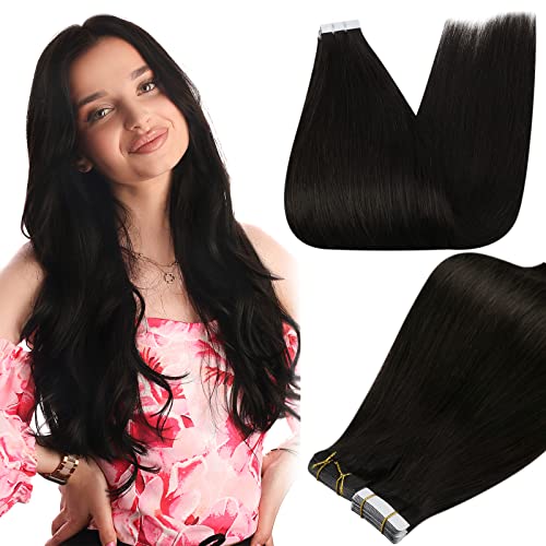 Premium Tape in Hair Extensions 100% Human Hair - Seamless Blending for Length & Volume | Perfect for Weddings, Parties & Everyday Styling