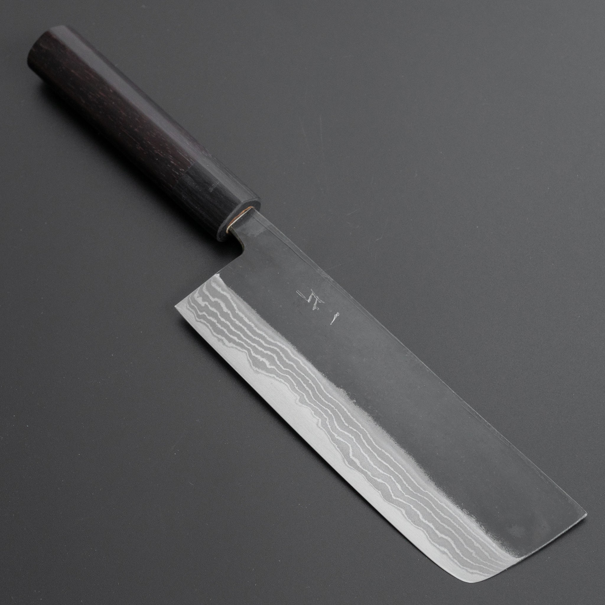 Hitohira HS White #2 Damascus Nakiri Knife 165mm with Rosewood Handle - Japanese Kitchen Knife for Precision Vegetable Chopping, Slicing & Dicing
