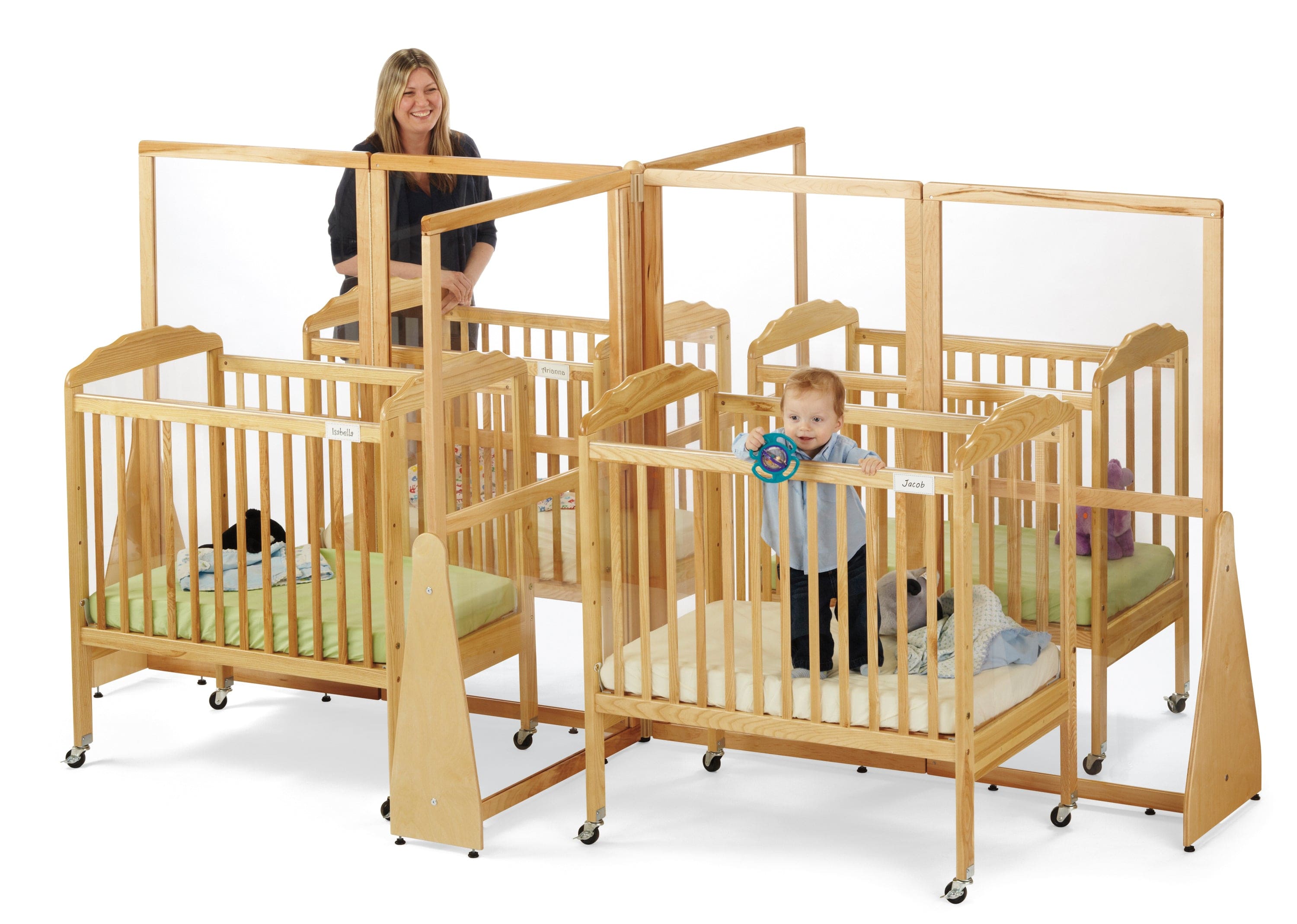 Jonti Craft Clear Quad Space and Crib Divider - Transparent Baby Crib Organizer for Nursery Storage & Daycare Organization