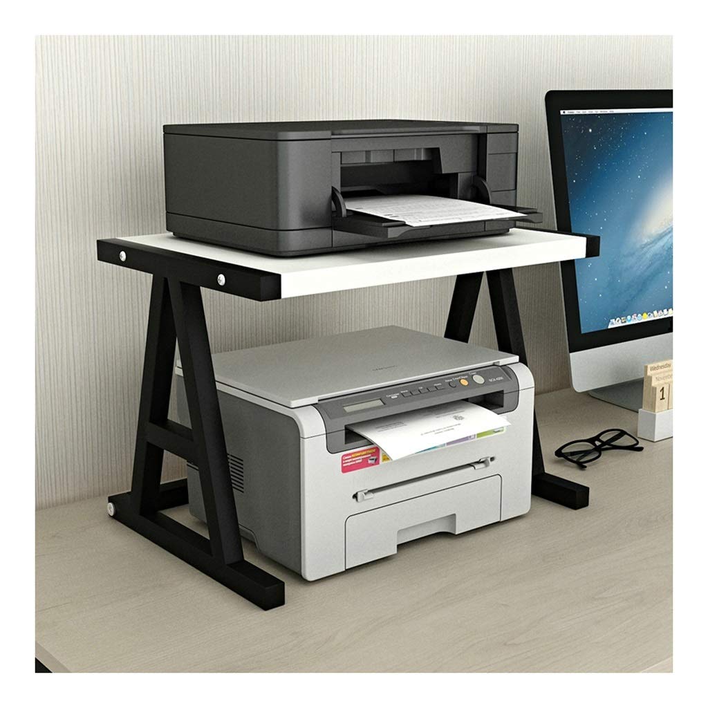 XXCCHH Heavy Duty Steel Printer Stand - 2-Tier Desktop Shelf for 3D Printers, Books & Office Supplies - Space Saving Organizer for Home & Office (Black)