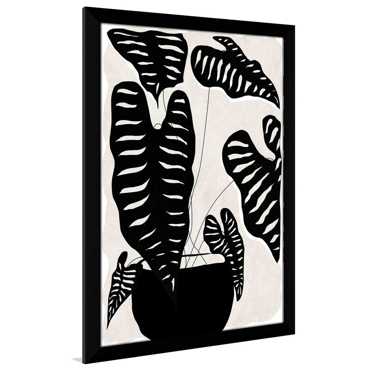 Daniela Santiago Black & White Potted Plant II - Premium Acrylic Wall Art Print for Home & Office Decor | Modern Botanical Artwork for Living Room, Bedroom or Workspace