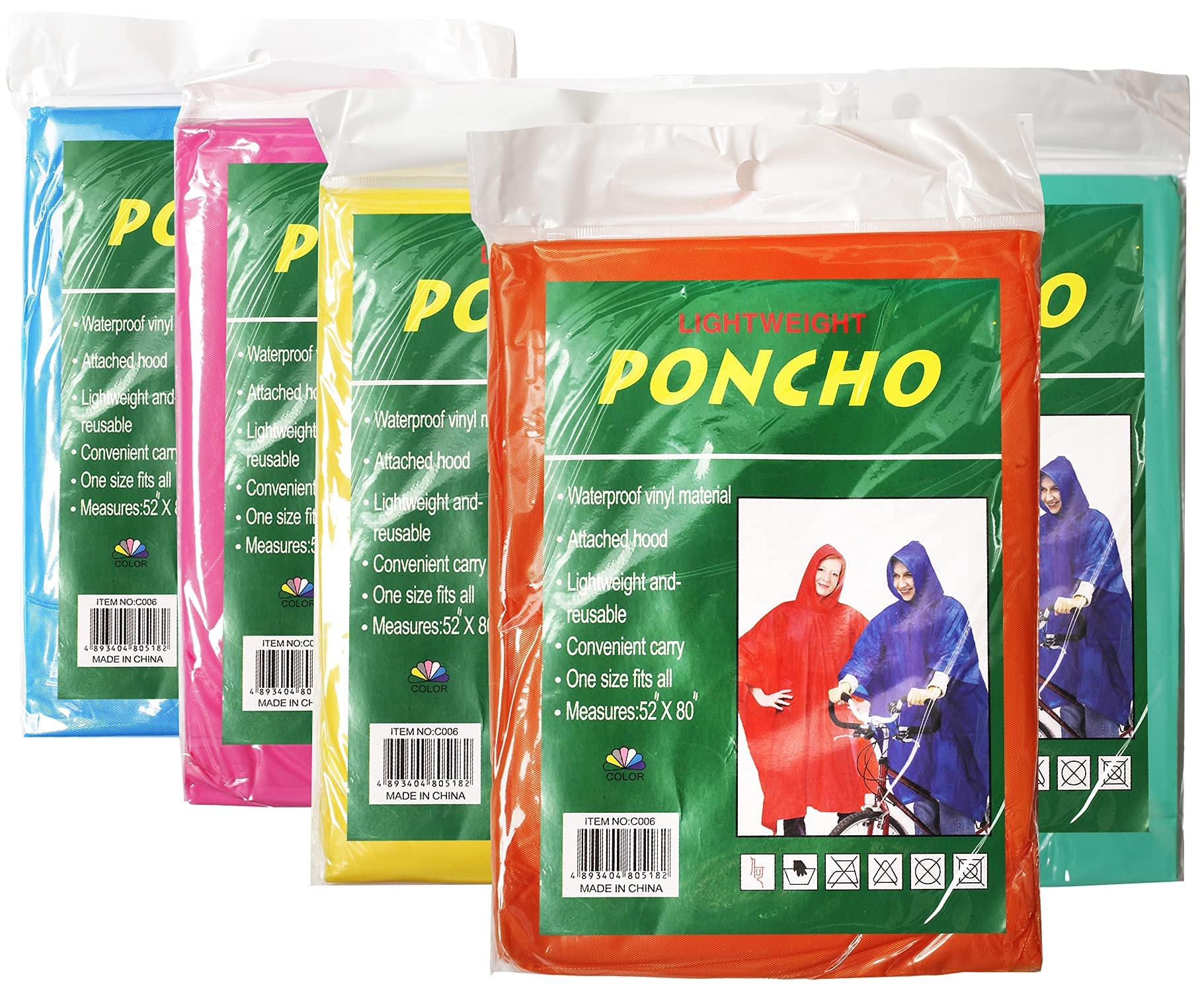 Waterproof Disposable Rain Ponchos for Adults with Hood - Emergency Raincoat Bulk Wholesale - Perfect for Outdoor Events, Camping, Hiking & Emergency Preparedness