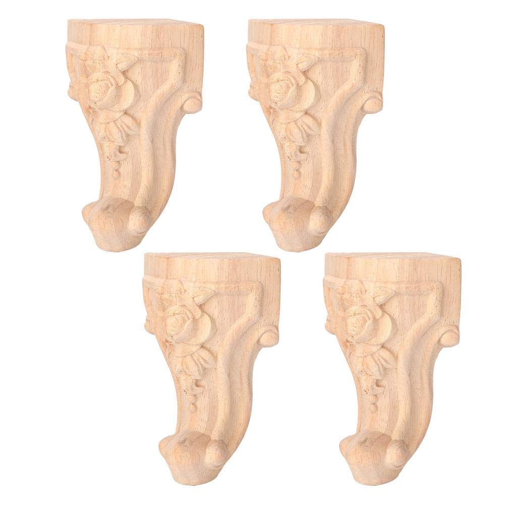 4PCS European Style Carved Furniture Legs - 10x5cm Cabinet Legs, Table Feet & Sofa Feet for Vintage Home Decor | Perfect for Coffee Tables, Dressers & Antique Furniture Restoration