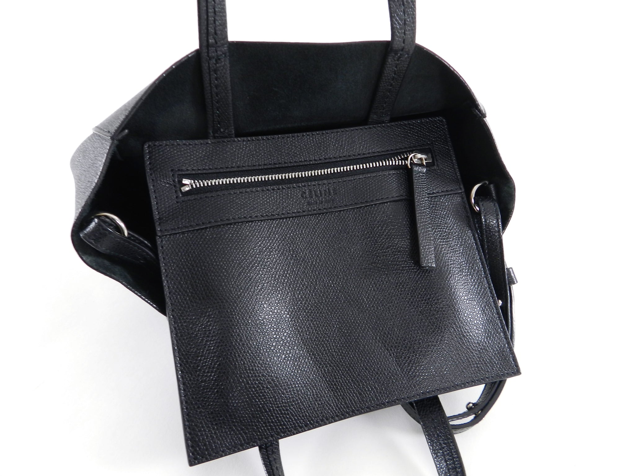 Celine Black Cabas Tote PM Handbag with Adjustable Shoulder Strap - Perfect for Work, Travel & Everyday Use