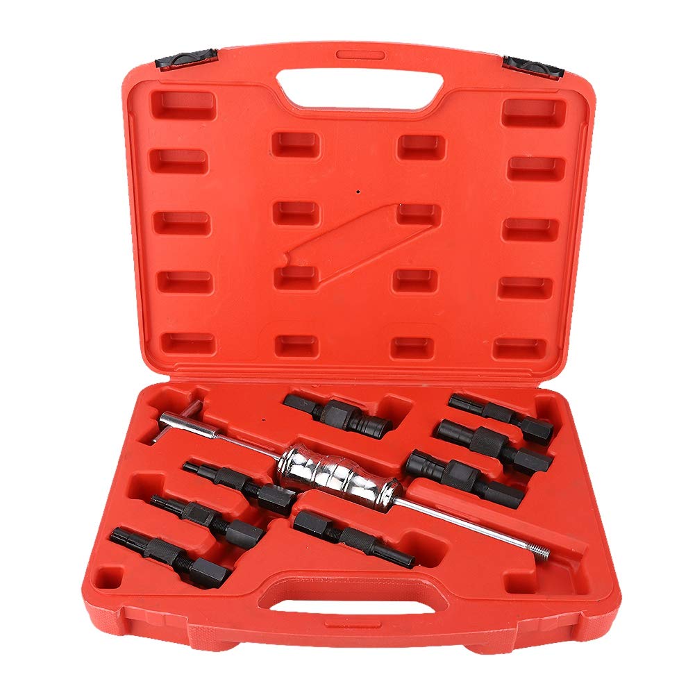 Qiilu 9Pcs Inner Bearing Puller Set - 8-32mm Blind Hole Bearing Remover Kit with Slide Hammer for Automotive Repair & Maintenance | Professional Internal Bearing Removal Tool for Mechanics & DIY Car Enthusiasts