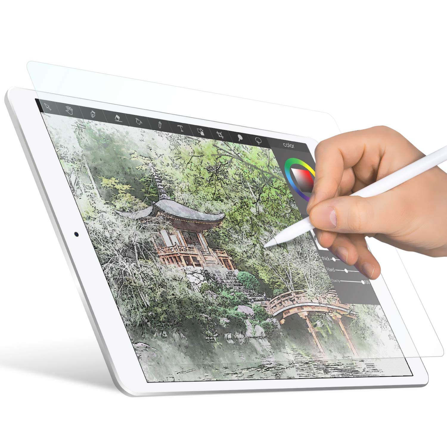 ELECOM Anti-Glare Screen Protector for iPad Air 3 (10.5-inch 2019) & iPad Pro 10.5 (2017) - Japan-Made Pencil-Feel Drawing Film, Ultra Smooth 100, Scratch Resistant - Perfect for Digital Art, Note Taking & Professional Design Work