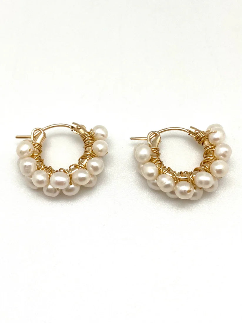 Diddi Beaded Hoop Earrings with Pearls | Stylish Boho Jewelry for Women | Perfect for Parties, Weddings & Everyday Wear