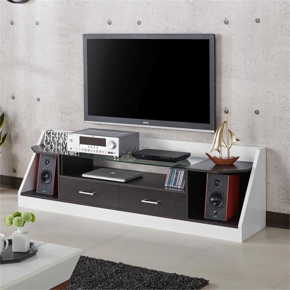 Furniture of America Ardmore Modern 70-Inch TV Stand - Espresso Brown Solid Wood Entertainment Center for Living Room, Bedroom & Home Theater